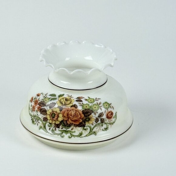 Antique Style Floral Glass Lamp Shade Topper Elegant3 Design With Vibrant Blooms - Picture 1 of 10
